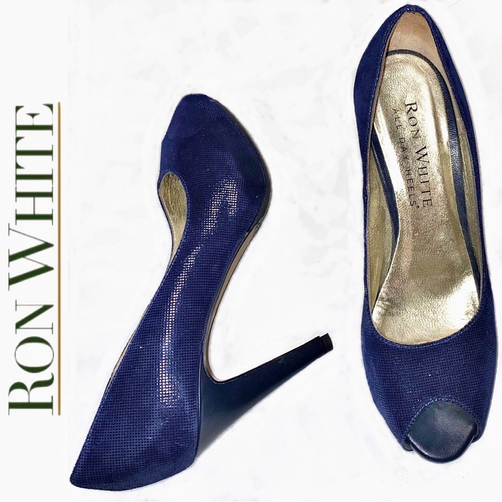 RON WHITE navy All Day Heels
